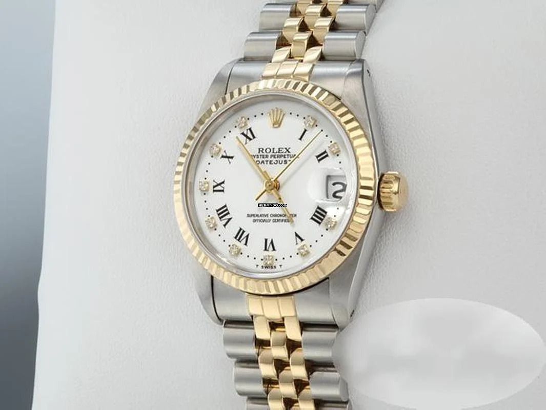  Rolex Datejust 31 Medium Stahl Gelbgold 750 Diamanten Automatik Stainless Steel 18kt Yellow Gold Stahl Jubilé-band Chronometer Oyster White Dial 