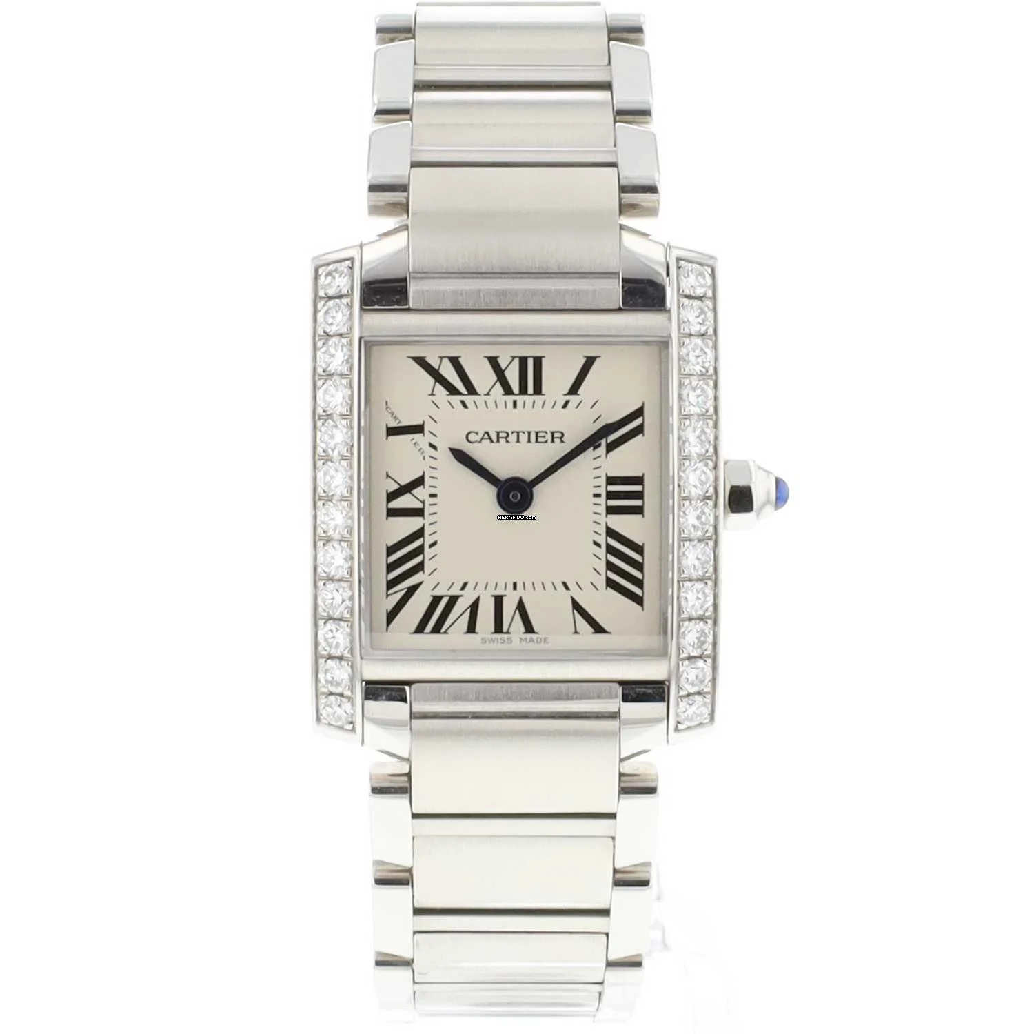  Cartier Tank Française PM Steel Factory Diamonds 