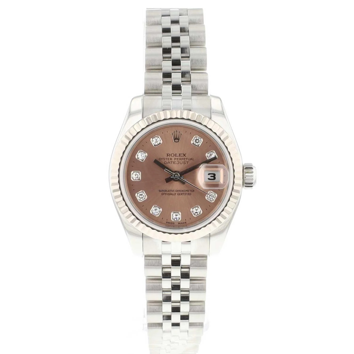  Rolex Lady-Datejust 26 Steel Jubilee Pink Diamond Dial 