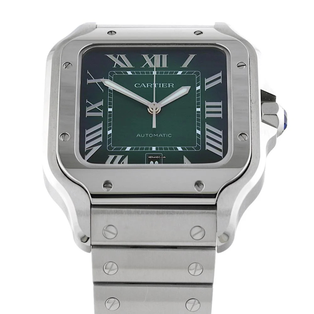 Cartier Santos de Cartier Green Dial Ref.WSSA0062 