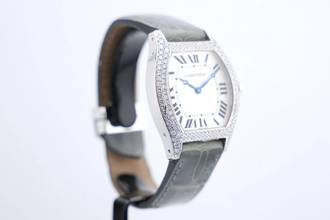 Thumbnail von Cartier Tortue White Gold Grand Model XL Factory Diamonds - With Box And Papers - 2497 2001