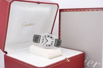 Thumbnail von Cartier Tortue White Gold Grand Model XL Factory Diamonds - With Box And Papers - 2497 2001
