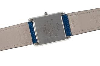 Thumbnail von Cartier Tank must Tank White blue Roman Dial 925 Silber Quarz Medium Ref. 681006
