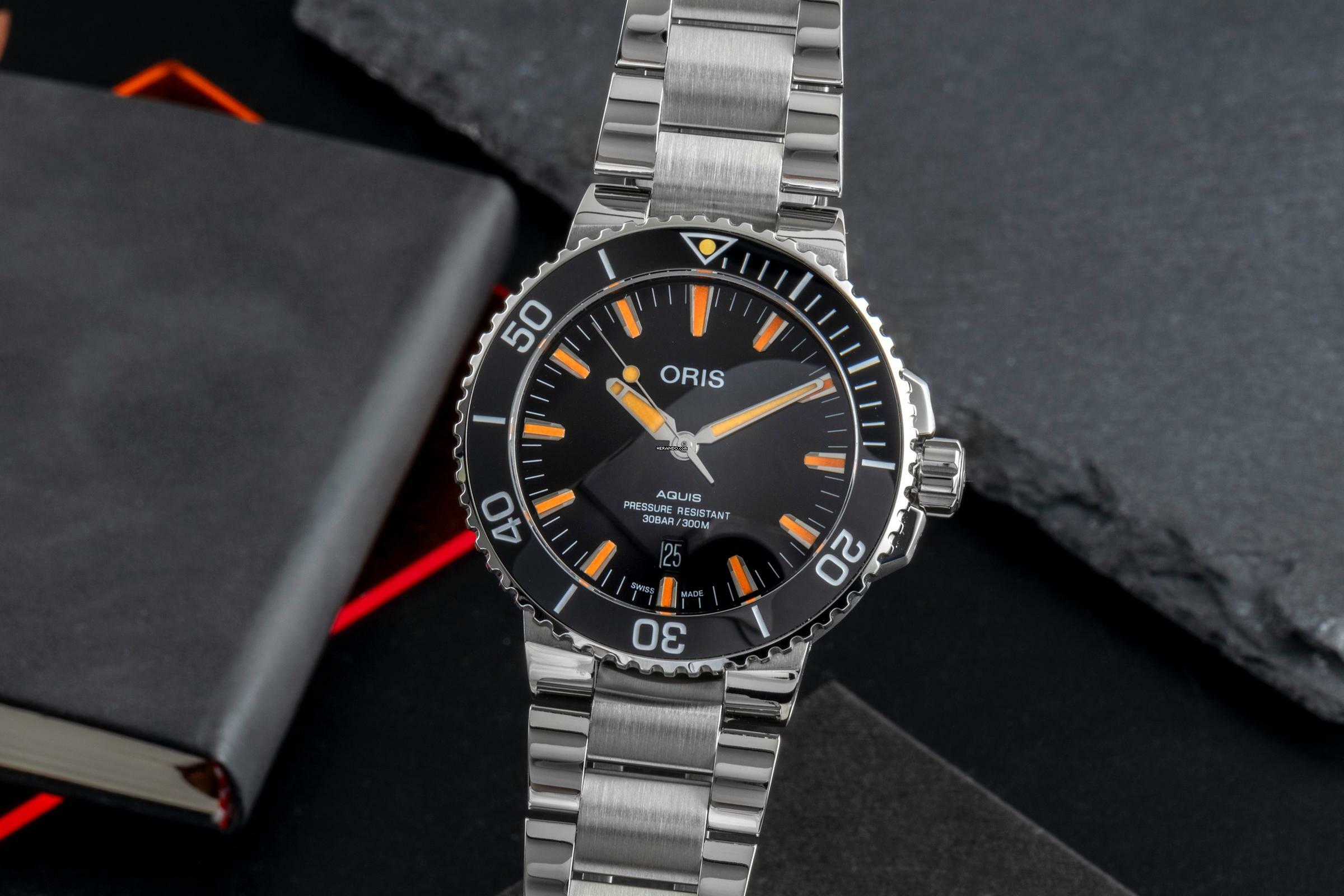  Oris Aquis Date Stahl Automatik Herrenuhr Ref. 01 733 7730 4159-07 8 24 05PEB 