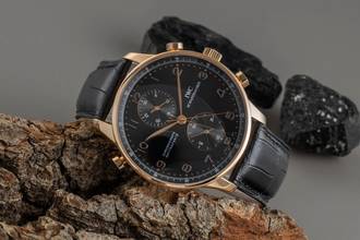 Thumbnail von IWC Portugieser Chronograph 18k Rotgold Handaufzug Herrenuhr Ref. IW371210 B&P