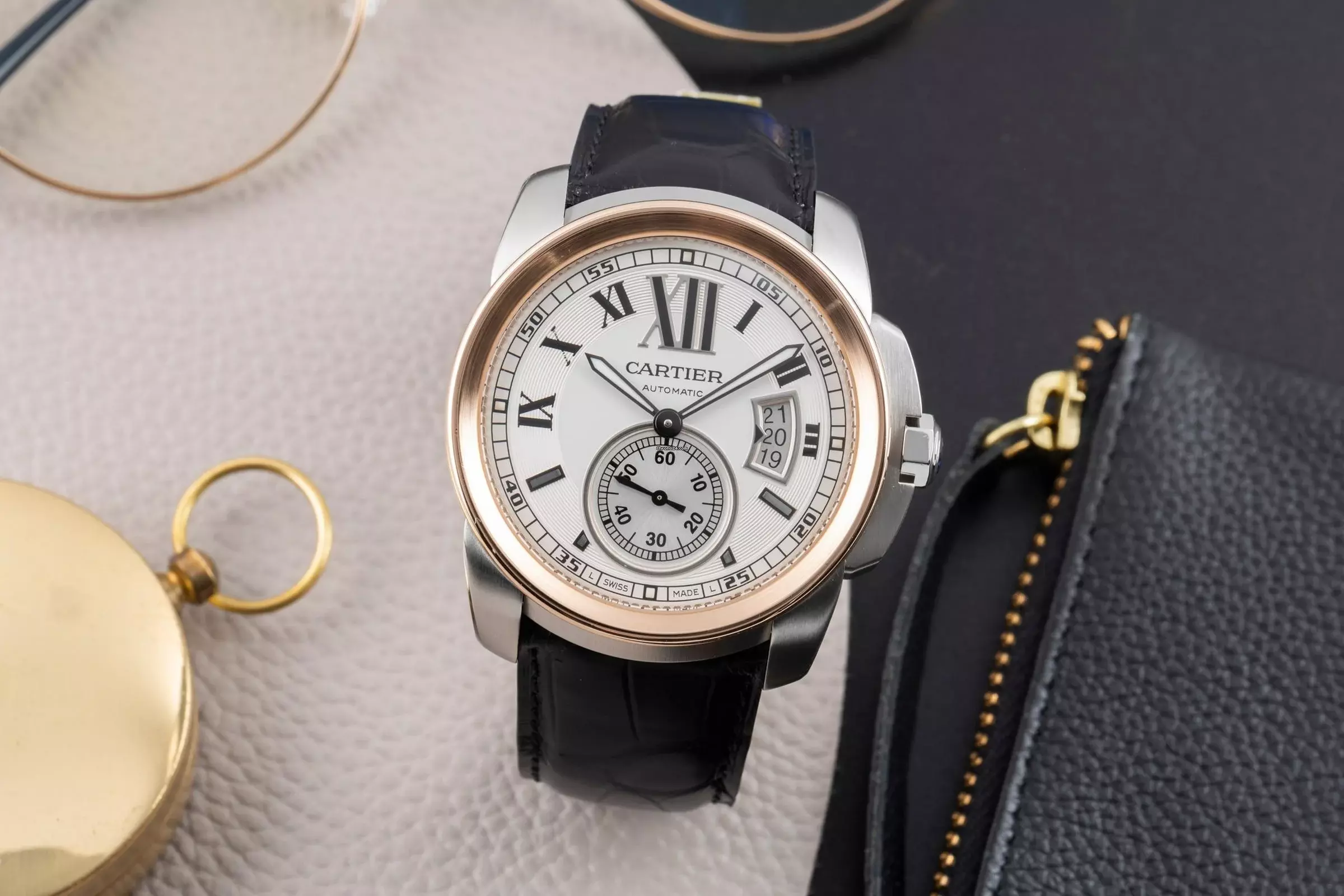  Cartier Calibre de Cartier Stahl / Gold Automatik Herrenuhr Ref. W7100011 