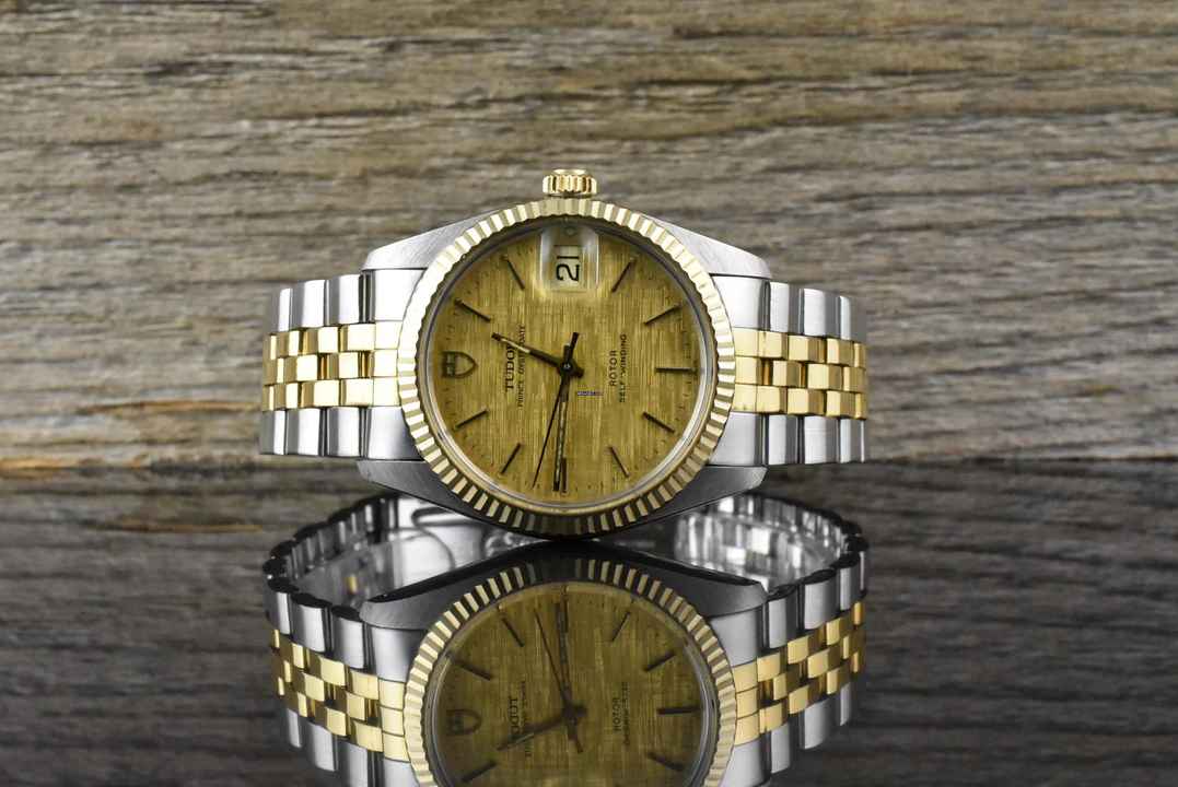  Tudor Prince Oysterdate 75203 by Rolex Automatic Gold Linen Dial Tritium 1983 