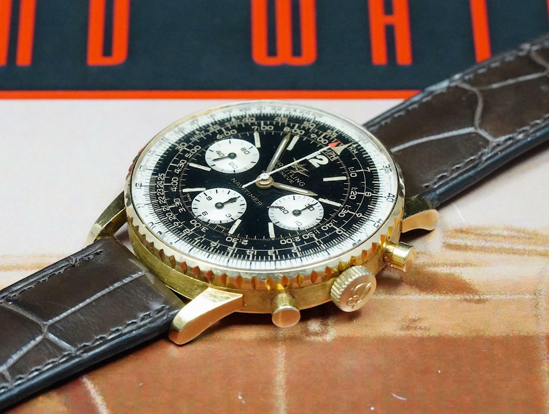 Thumbnail von Breitling Navitimer VERY RARE 806 NAVITIMER IN FULL 18K GOLD VINTAGE MILLE MIGLIA CAR