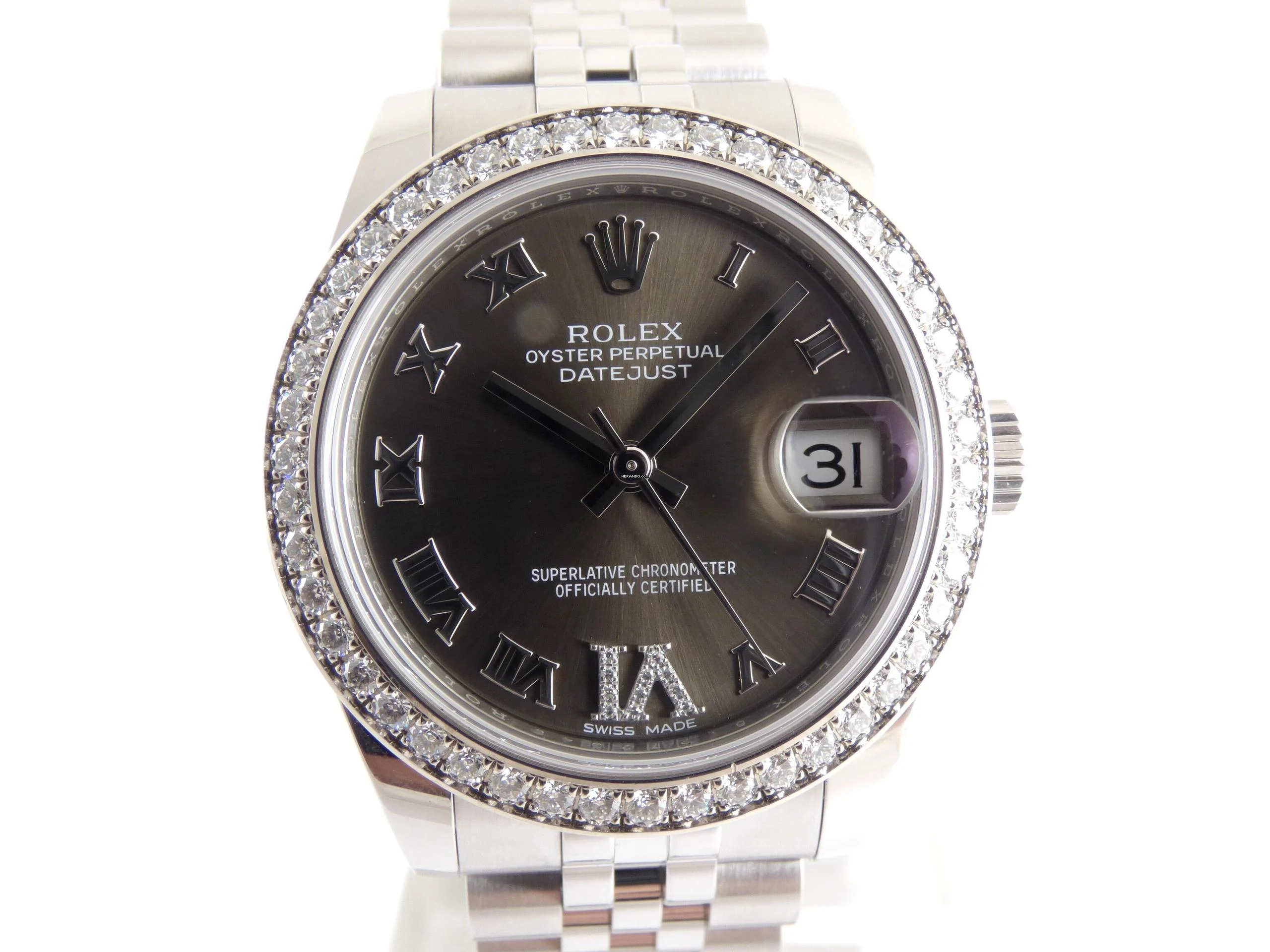 Thumbnail von Rolex Datejust 31 original Whitegold Diamond Bezel
