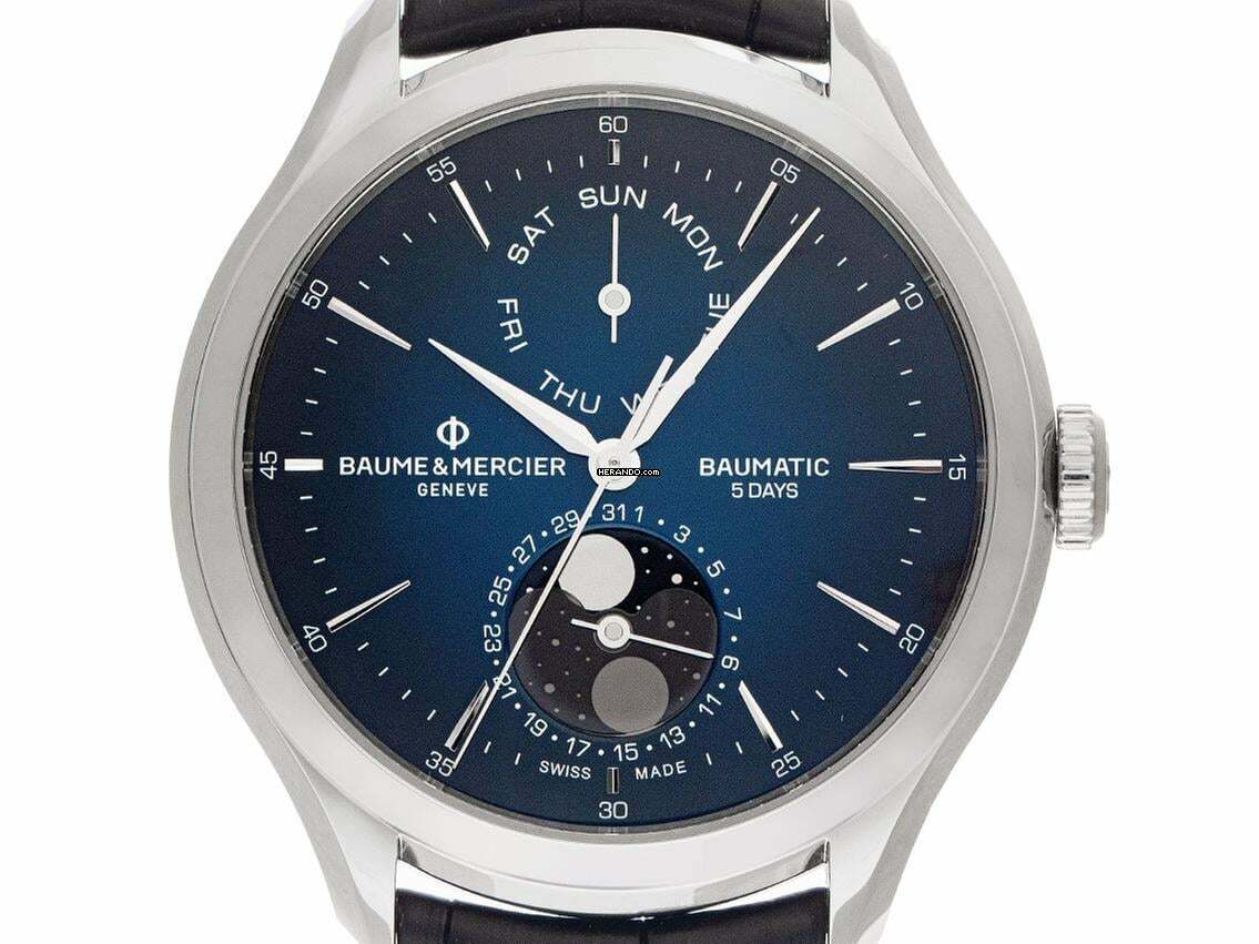  Baume & Mercier Clifton Baumatic Ref.M0A10593 2025 Full Set Ungetragen Clifton Baumatic 5 Days Powerreserve Mondphase Faltschließe 