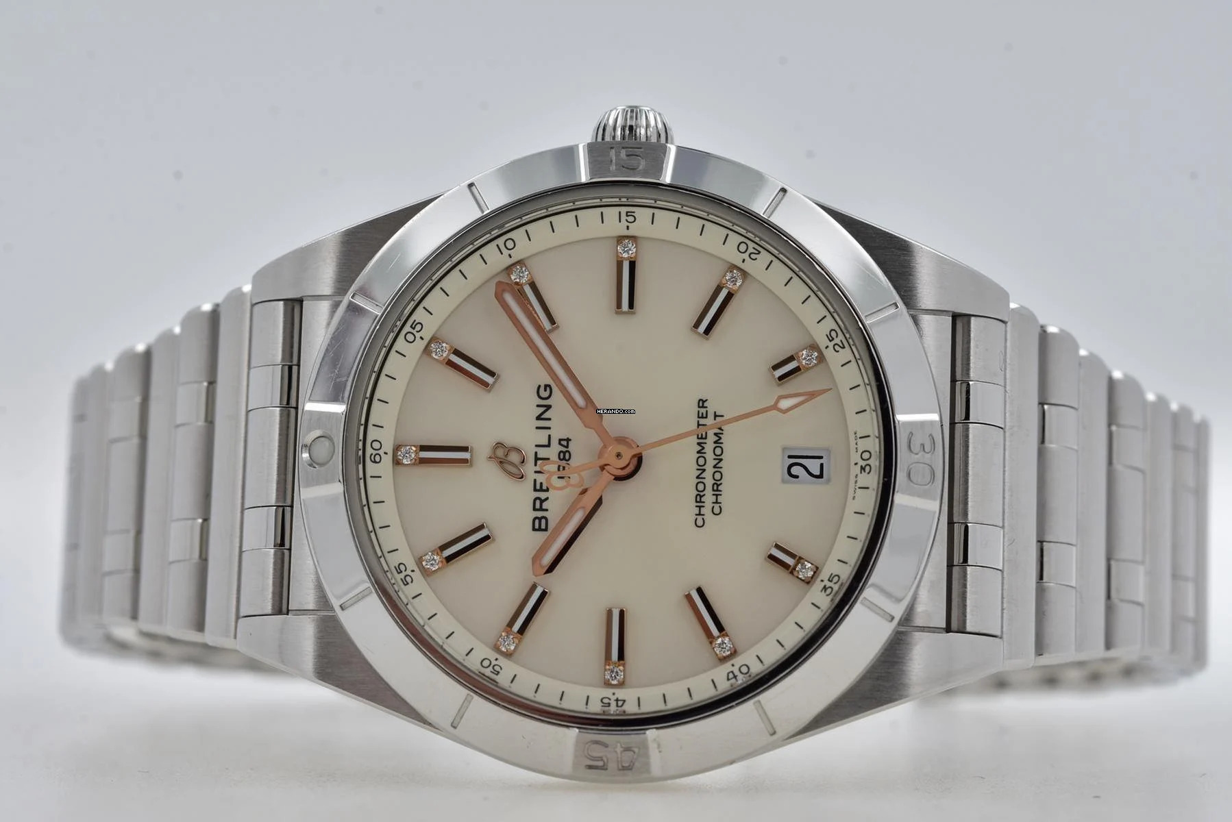  Breitling Chronomat 36 Silver Diamond Dial A10380101A2A1 