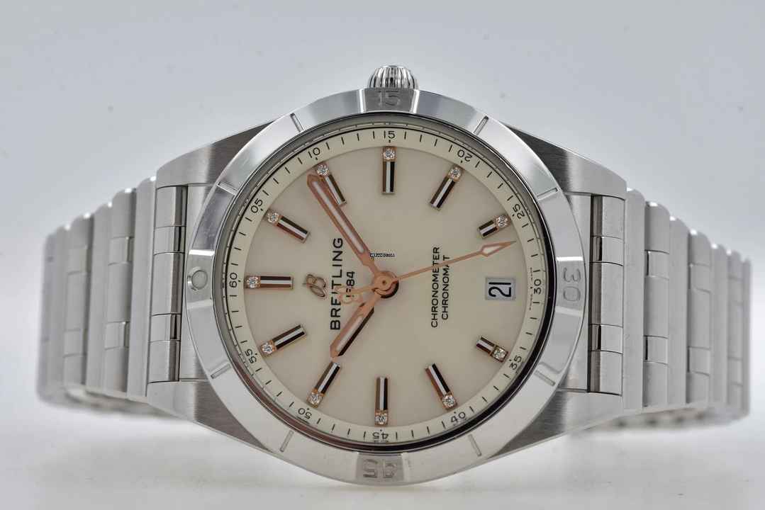  Breitling Chronomat 36 Silver Diamond Dial A10380101A2A1 