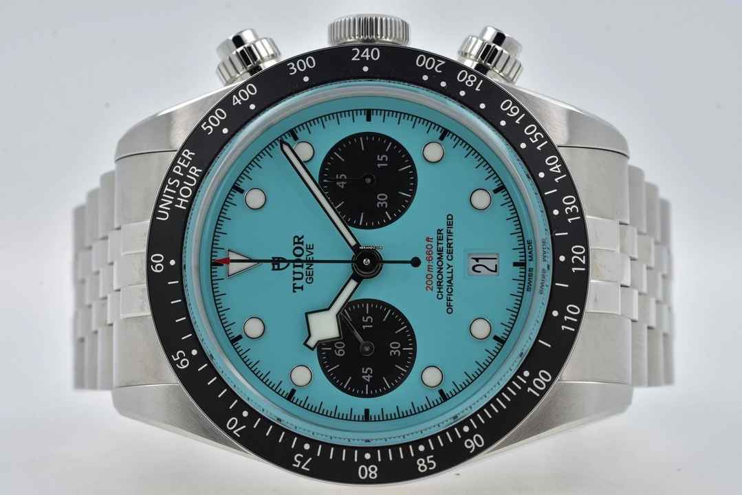  Tudor Heritage Black Bay Chronograph 79360N Tiffany Flamingo Blue Dial 