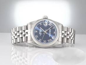 Thumbnail von Rolex Datejust 31 Medium 31mm Stahl Weissgold 750 2002 Automatik Stainless Steel 18kt White Gold Jubilé-band Chronometer Oyster Blue Dial Gold