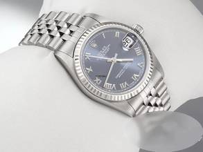 Thumbnail von Rolex Datejust 31 Medium 31mm Stahl Weissgold 750 2002 Automatik Stainless Steel 18kt White Gold Jubilé-band Chronometer Oyster Blue Dial Gold