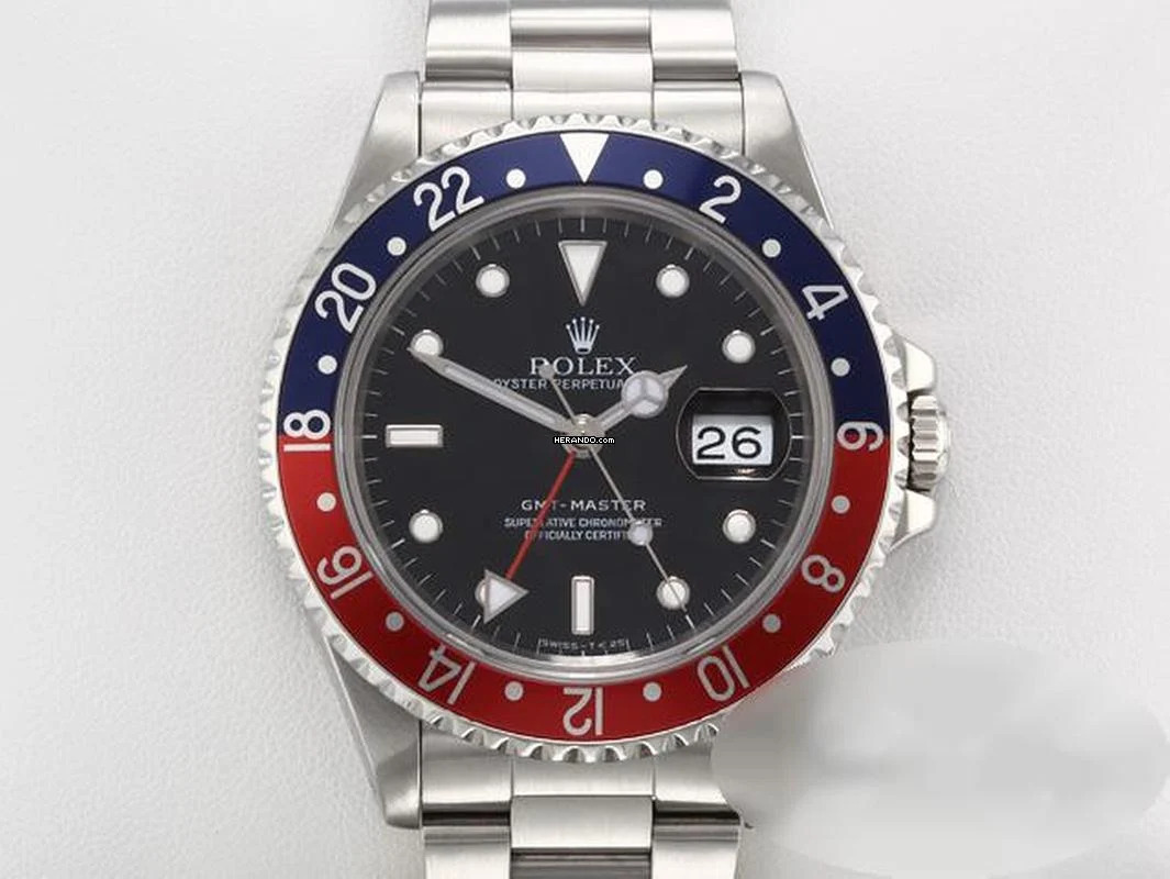 Rolex GMT-Master 16700 Edelstahl Automatik Zweite Zeitzone Stahl Stainless Steel Oyster-band Chronometer Black