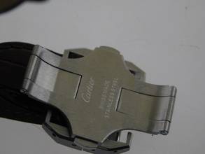 Thumbnail von Cartier Santos 100 XL 38 x 51 mm im Top Zustand mit Etui und original Krokoband Stahl Gold Neues Original Cartier Krokoband und Faltschließe