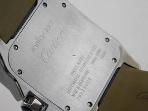 Thumbnail von Cartier Santos 100 XL 38 x 51 mm im Top Zustand mit Etui und original Krokoband Stahl Gold Neues Original Cartier Krokoband und Faltschließe