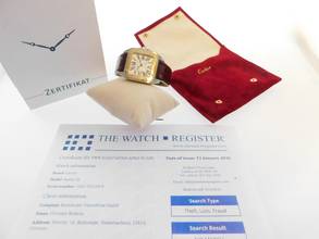 Thumbnail von Cartier Santos 100 XL 38 x 51 mm im Top Zustand mit Etui und original Krokoband Stahl Gold Neues Original Cartier Krokoband und Faltschließe