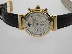 Thumbnail von IWC Da Vinci Perpetual Calendar 18 Karat Gelbgold Da Vinci Ewiger Kalender Sammler Full Set + Revision Box Papiere deutsche Anzeige