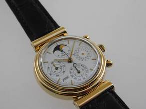 Thumbnail von IWC Da Vinci Perpetual Calendar 18 Karat Gelbgold Da Vinci Ewiger Kalender Sammler Full Set + Revision Box Papiere deutsche Anzeige