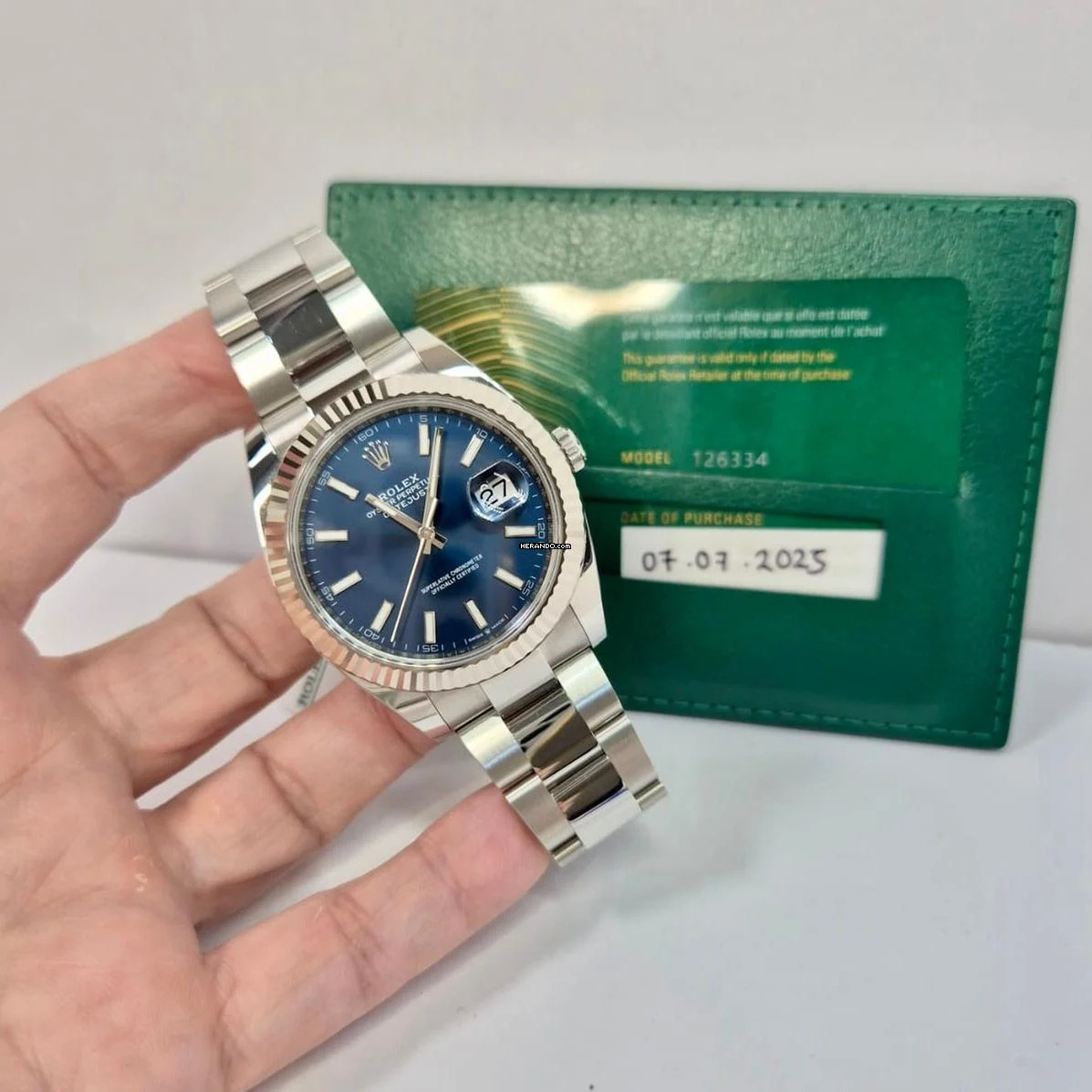 Rolex Datejust 41 Ouro Branco & Aço Blue Dial Automático Completo