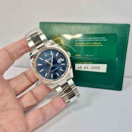  Rolex Datejust 41 Ouro Branco & Aço Blue Dial Automático Completo 