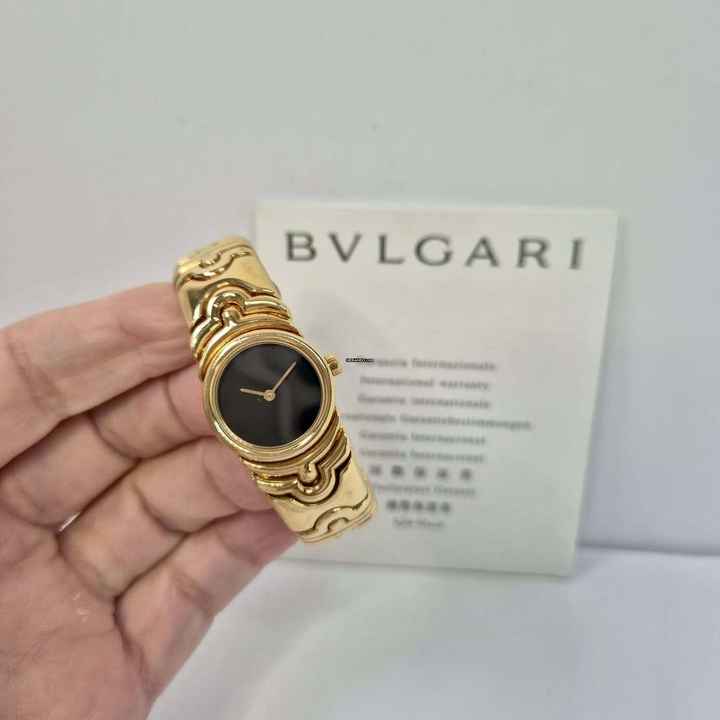  Bulgari Parentesi Onyx Dial 20mm Quartz Full Gold Completo 