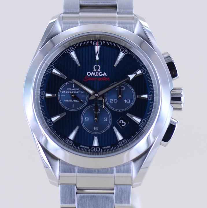  Omega Seamaster Aqua Terra Chronograph 44mm blue Dial Olympic B+P 