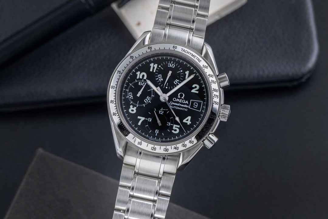  Omega Speedmaster Date Black Arabic Dial Chronograph Edelstahl Ref. 3513.52.00 