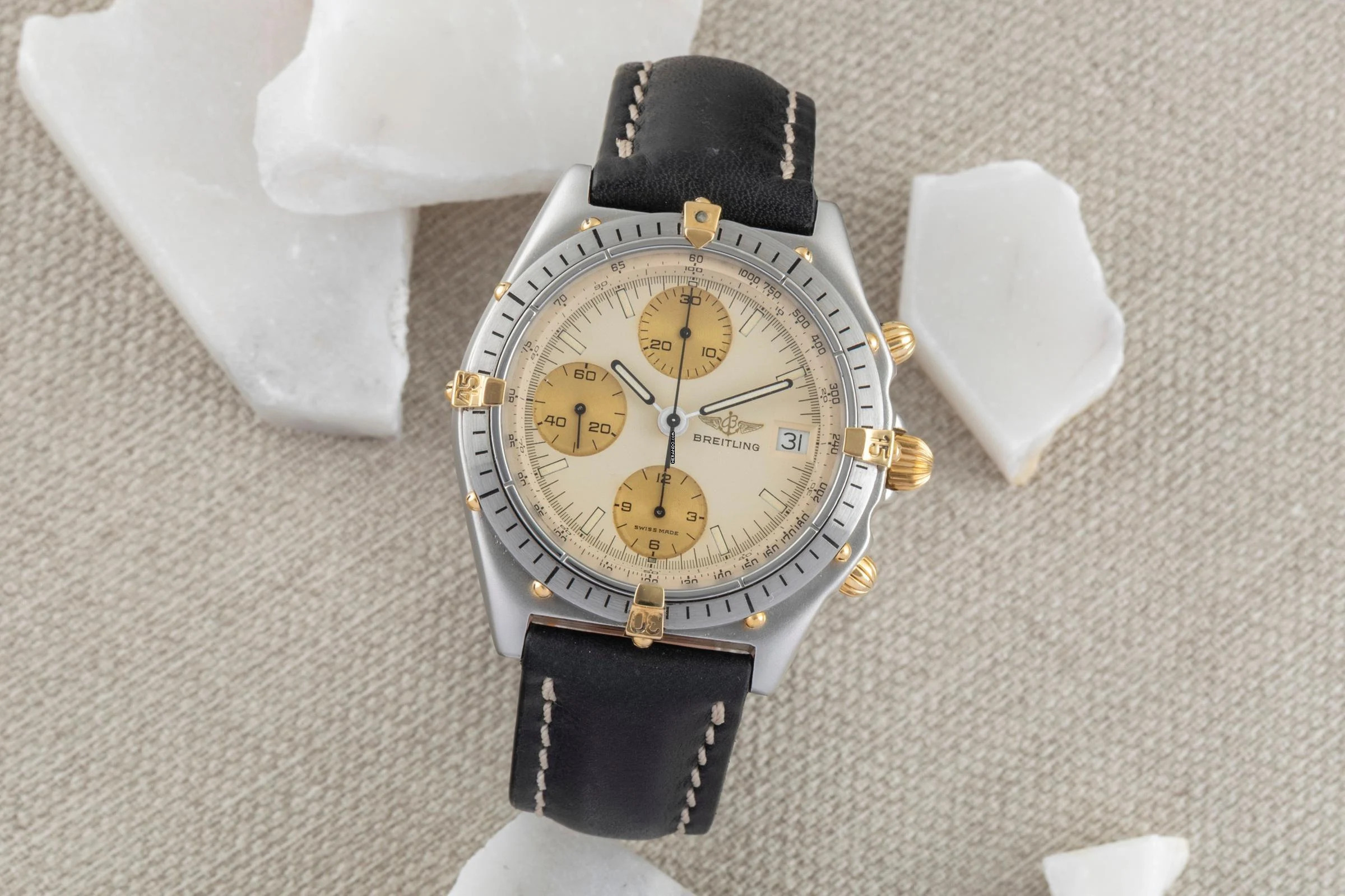  Breitling Chronomat Chronograph Stahl / vergoldet Automatik Ref. 81950 Klassiker 