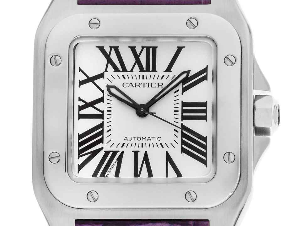  Cartier Santos 100 GM Großes Modell Ref.2878 2015 Full Set wie Neu Vintage Santos 100 GM Großes Modell Krokoleder Faltschließe 