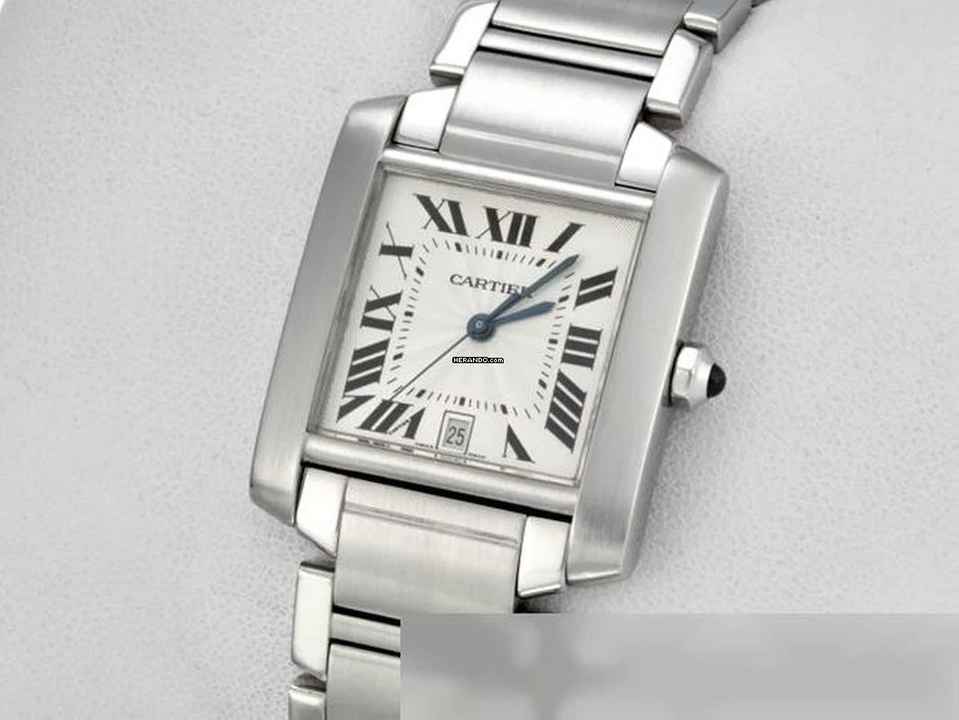  Cartier Tank Française Edelstahl Automatik Damen Herren Stahl Steel 