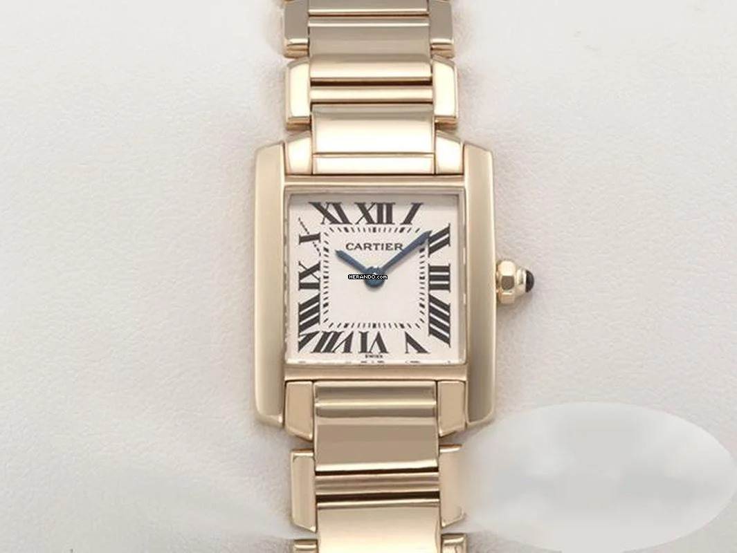  Cartier Tank Française Gelbgold 750 Damen Damenuhr 18kt Yellow Gold 