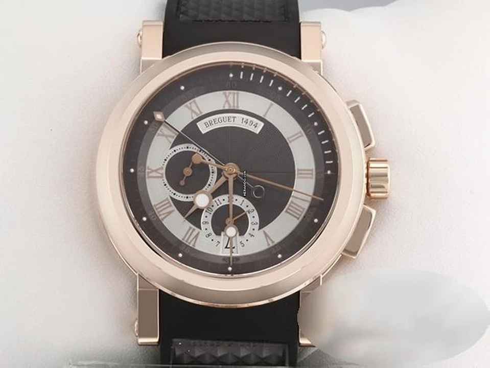  Breguet Marine Chronograph 5827 2021 Rosegold 750 Automatik 18kt Rose Gold Black Dial 