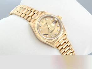 Thumbnail von Rolex Lady-Datejust Gelbgold 750 Diamanten 1991 Automatik Gold Damen