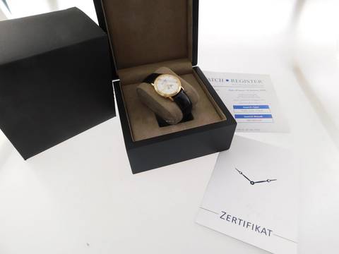  Blancpain Villeret 18 Karat Gelbgold Automatik Triple Calendar Mondphase 34 mm selten mit deutscher Anzeige original Band und 18Kt Schließ 