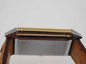Thumbnail von Jaeger-LeCoultre Reverso Classique Classic Stahl / Gelbgold im Top Zustand mit Straußenband und Faltschließe Classic 23 x 38 mm