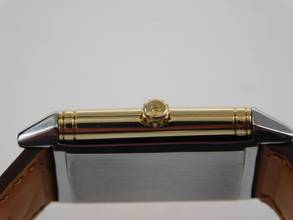 Thumbnail von Jaeger-LeCoultre Reverso Classique Classic Stahl / Gelbgold im Top Zustand mit Straußenband und Faltschließe Classic 23 x 38 mm