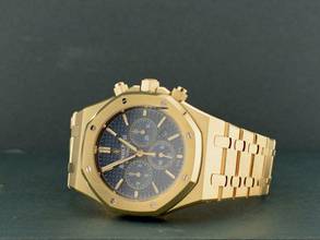 Thumbnail von Audemars Piguet Royal Oak Chronograph Yellow Gold Blue Dial Full Set - Boutique Edition Very Rare