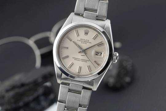 Rolex Oyster Perpetual Date 34 Silver Dial Edelstahl Automatik Herrenuhr Ref. 1500 Klassiker 