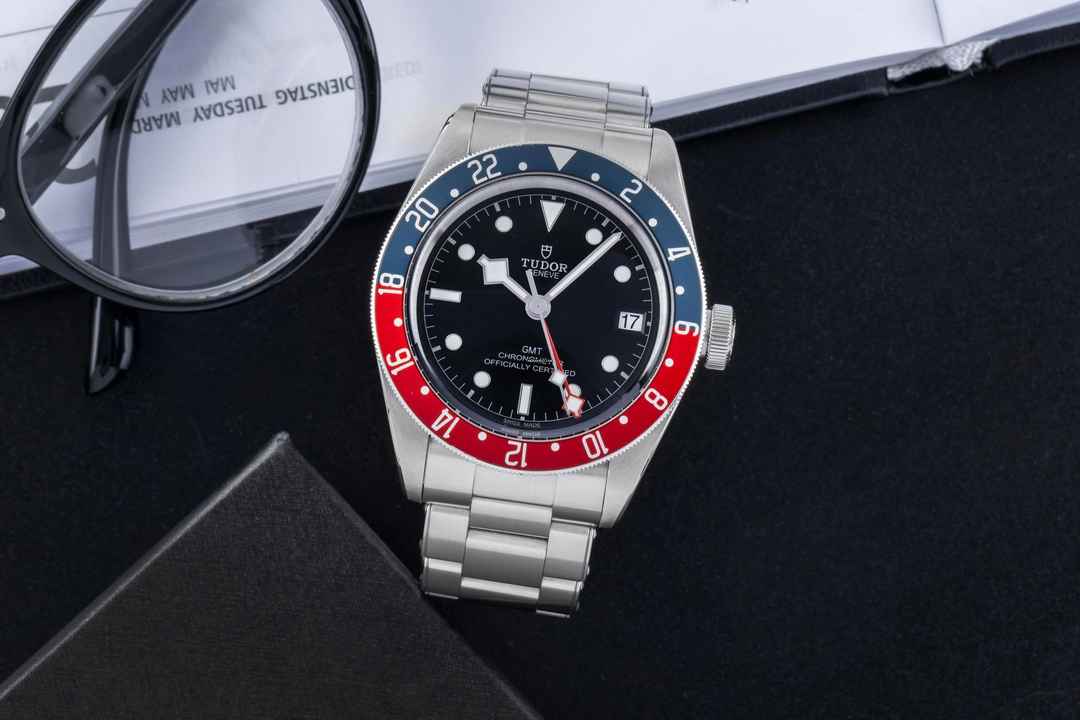 Tudor Black Bay GMT Edelstahl Automatik Herrenuhr Ref. 79830RB-0001 B&P 2021 