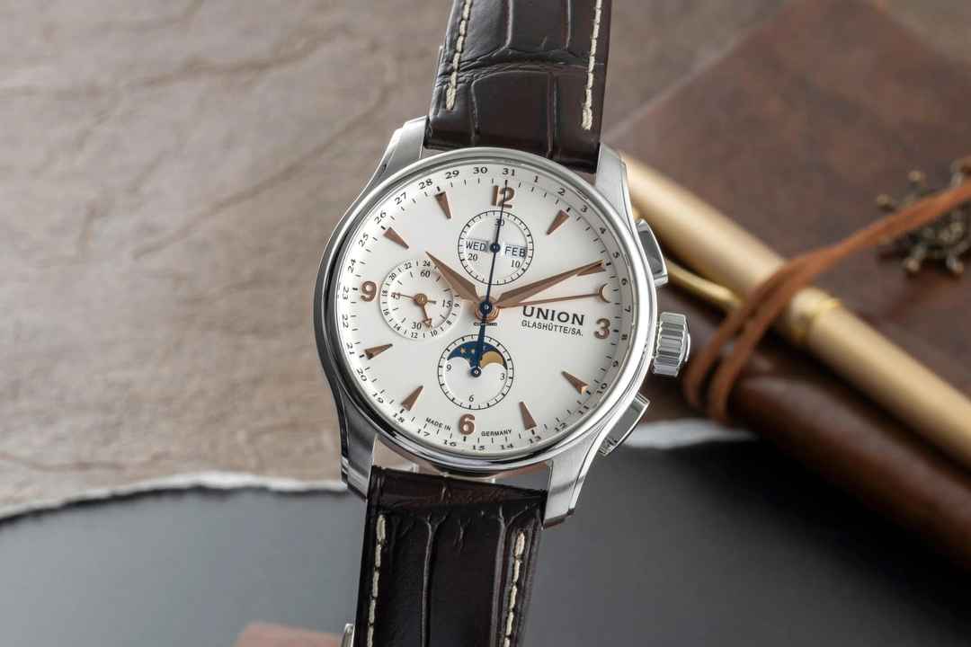  Union Glashütte Belisar Chronograph Stahl Automatik Herrenuhr Ref. D0024251 B&P 