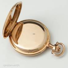 Thumbnail von J. Assmann 54mm 117gr Qualität 1A Savonette Taschenuhr 14k Gold original Box 1910. Ungetragen