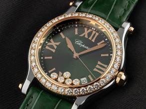Thumbnail von Chopard Happy Sport Ref.278582-6007 2021 Full Set wie Neu Happy Sport Green Dial Diamanten