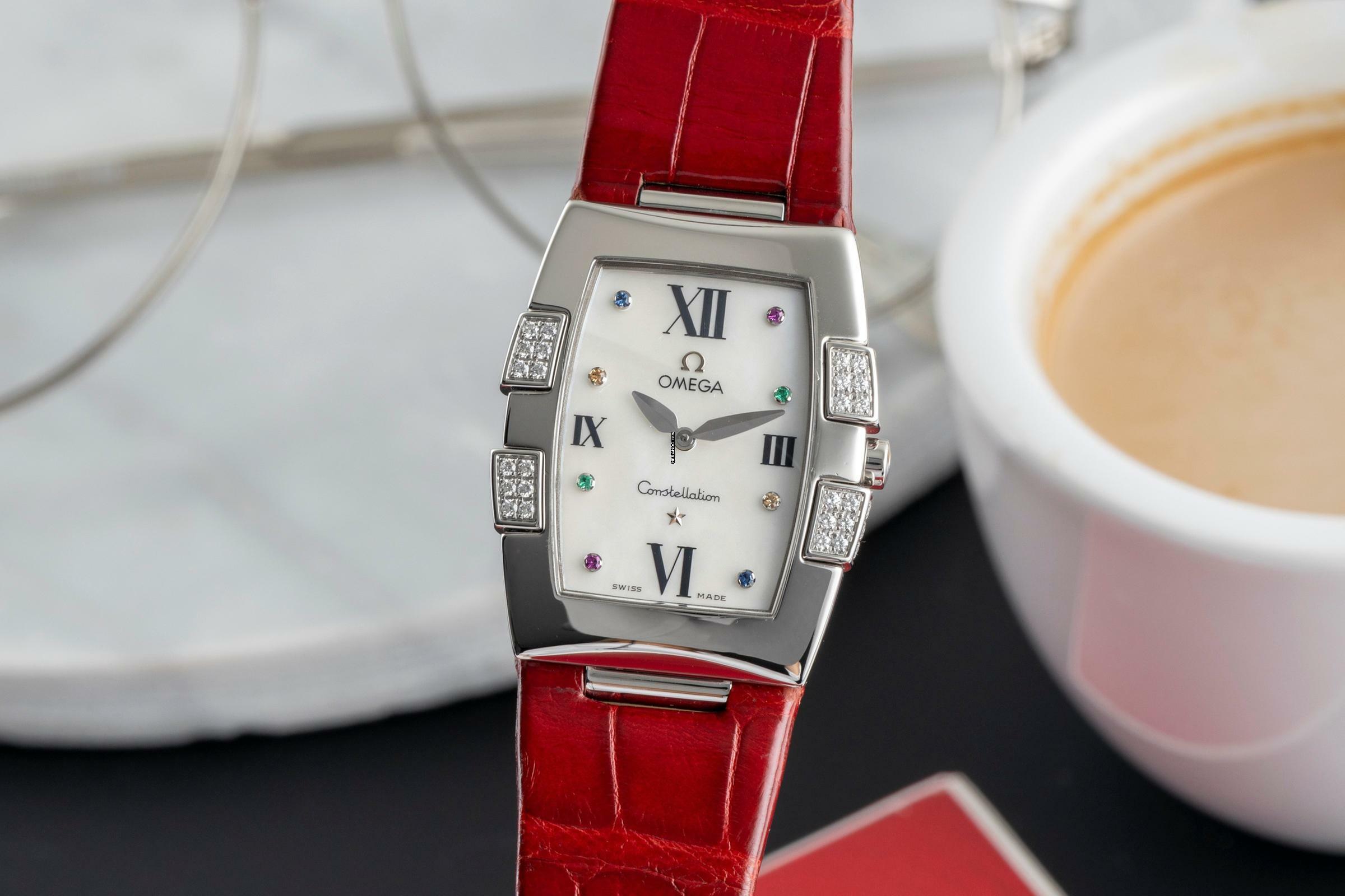  Omega Constellation Ladies Stahl MOP Diamonds Quarz Damenuhr Ref. 1886.79.40 