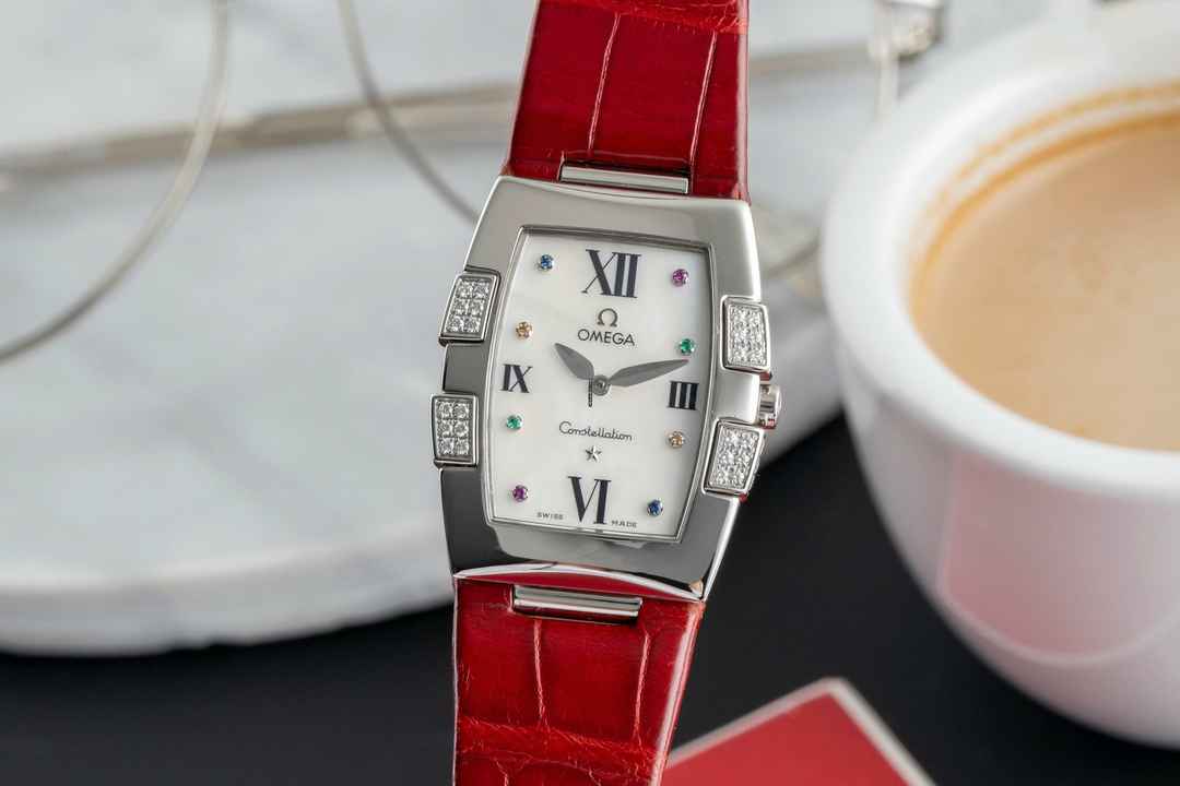  Omega Constellation Ladies Stahl MOP Diamonds Quarz Damenuhr Ref. 1886.79.40 