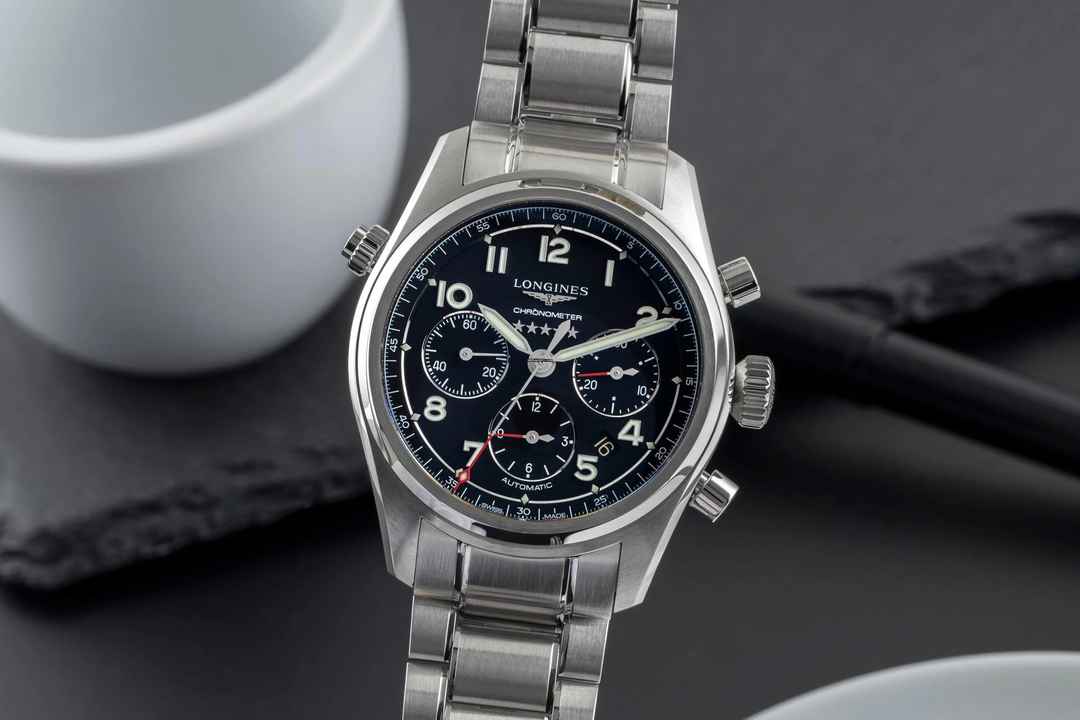  Longines Spirit Chronograph Stahl Automatik Herrenuhr L3.820.4.53.6 B&P 2021 