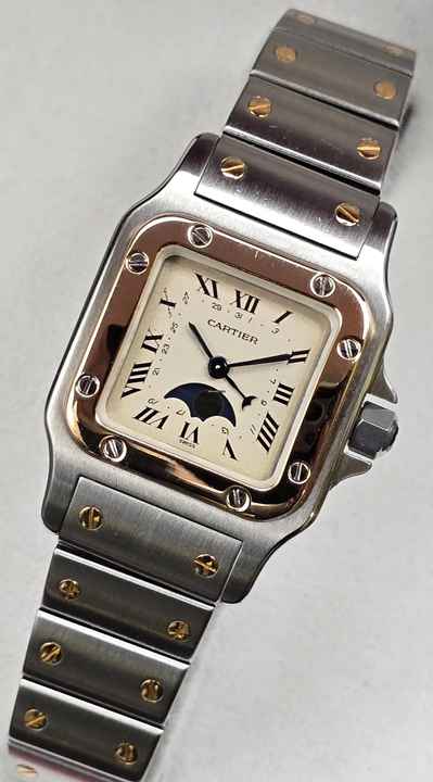  Cartier Santos Galbée Moonphase 119902 Steel and Gold Very good Full Set 1992 