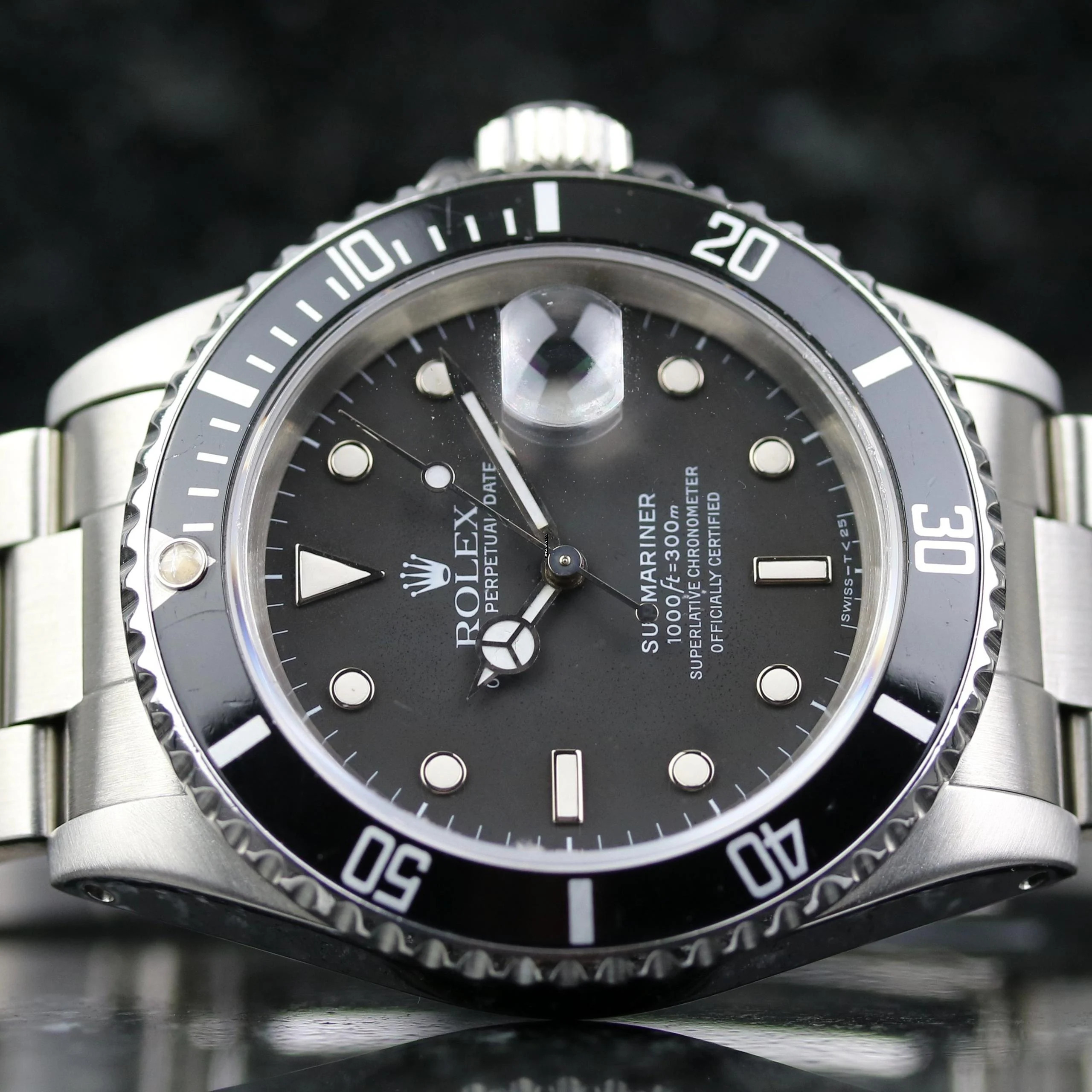  Rolex Submariner Date Patina Matte Dial - Good Condition - L Serial 1990 